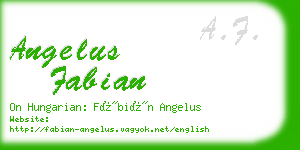 angelus fabian business card